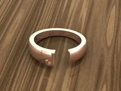 Alphabet Ring J 3D print model