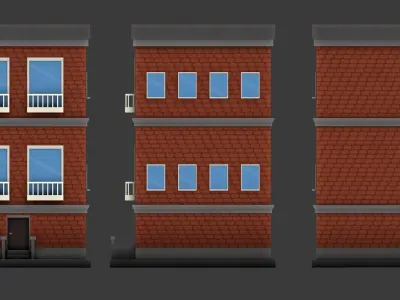 Cartoon Stylized Building Low-poly 3D model