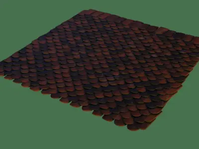Procedural roof tiles Geometry nodes 3D model