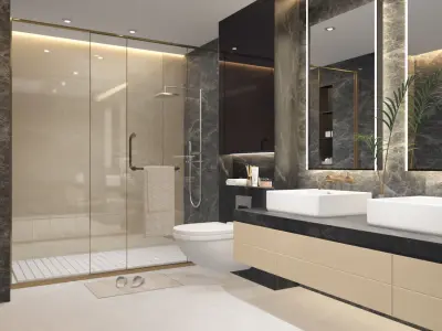 Luxury Interior Scenes-Bathroom 2 3D model