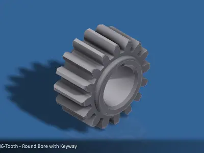 16-Tooth Spur Gear 03 3D print model