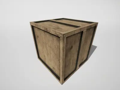 Basic Wooden Crate Low-poly 3D model