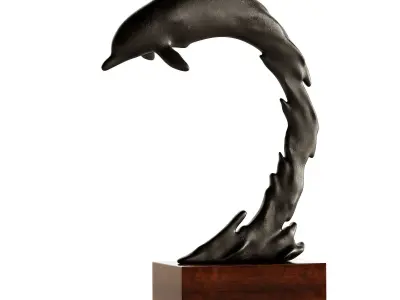 Decorative Abstract Sculpture Dolphins 3D model