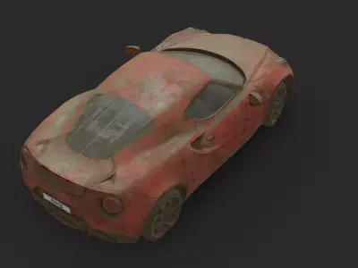 Abandoned Car - Alfa Romeo 4C Low-poly 3D model