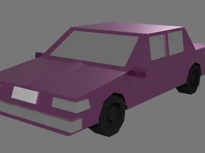 Low Poly Boxy Vintage Car Free 3D model