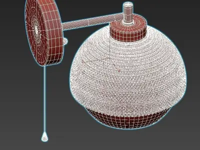 nocciola-70106-1 wall light with shade and gold accents 3D model