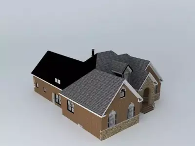 Red Brick House Free 3D model