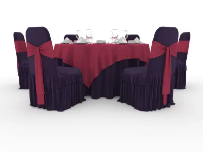 Banquet Table and Chair 57 3D model