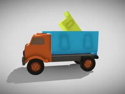 Toy Truck Low-poly 3D model