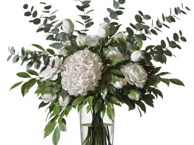 Flower Set 077 green bouquet 3D model