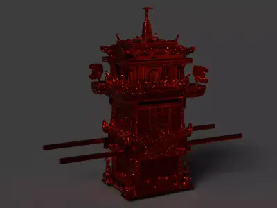 Chinese wedding sedan   Low-poly 3D model