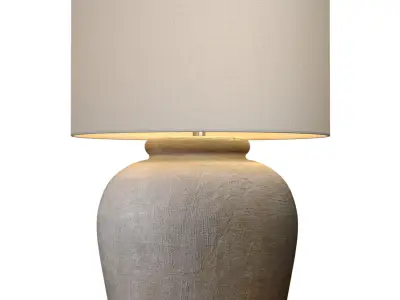 Rustic style Cement European Provence Nightstand Table Lamp 3D model