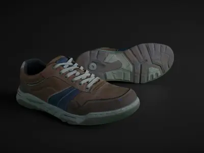 Pair of Sneakers Low-poly 3D model