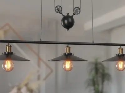 Ceiling Industrial Lamp 3D model