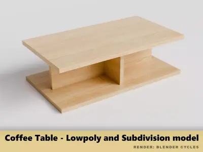 Coffee Table 03 Low-poly 3D model