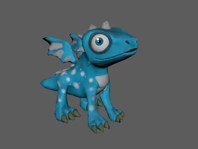 Cartoon Dragon Low-poly 3D model purchase