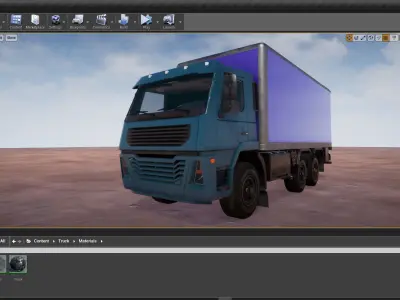 UE4 Truck Vehicle Rigged Low-poly 3D model