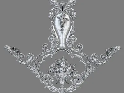 Cartouche ornate wall sconce 3D model