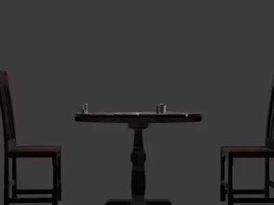 Antique Table Chair 3D model
