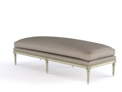 French Luxury Bed Bench 3D model