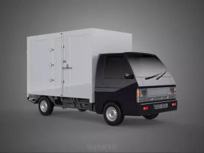 BOB TRUCK COURIER CARGO BOX CAR TRAILER PACKAGE DIESEL PICKUP 3D model