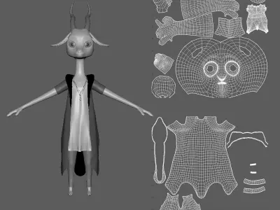 Cartoon Deer- base mesh Low-poly 3D model