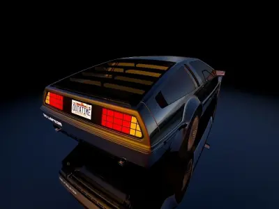 DeLorean 1983 Low-poly 3D model