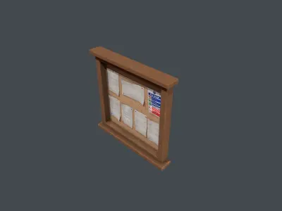Notice Board - Corkboard Low-poly 3D model