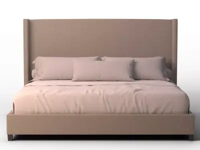Elliot Non-Tufted Upholstered Bed 3D model