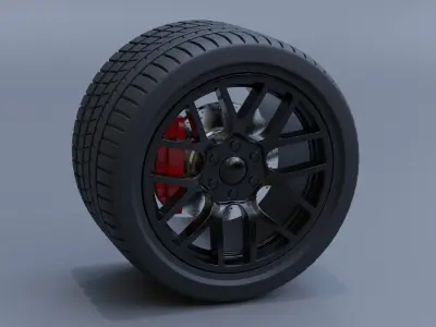 Sport Car Wheel 3D print model