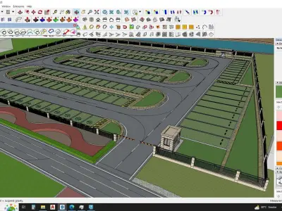 Modern Parking Lot - High-Quality 3D Model 3D model