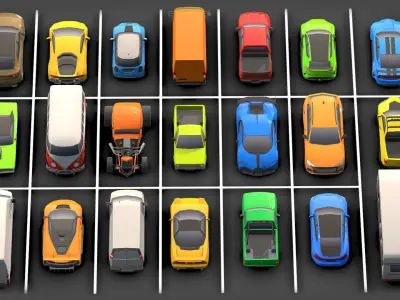 Low- Poly Cars Pack  Low-poly 3D model