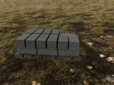 Game Ready Asset  Brick Pallet Empty Free low-poly 3D model