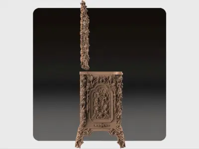 Carved console ornament for cnc 04 3D model