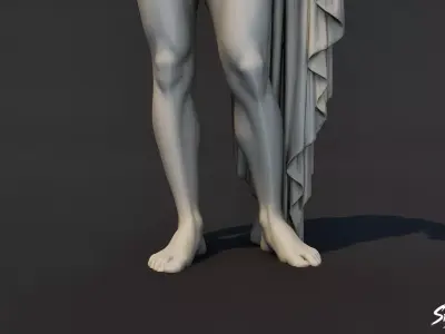 Apollo Statue Low-poly 3D model