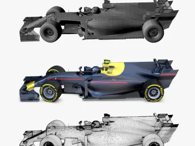 Formula 1 2017 car Low-poly 3D model