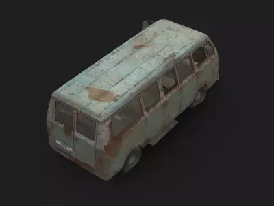 Abandoned Car - Chevrolet Sport Van Low-poly 3D model