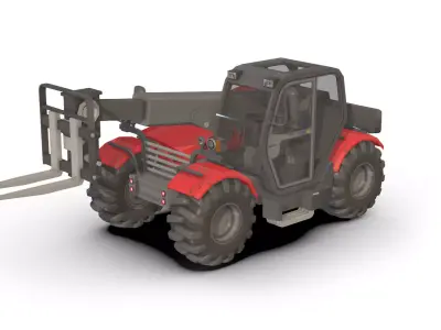  Tractor Hay Low-poly 3D model