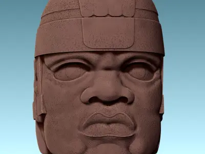 Olmeca Colossal Head CNC ARTCAM ASPIRE 3D print model