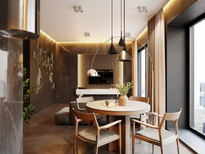 Moody Modern Interior In Native Blend File by Vizfromblender 3D model