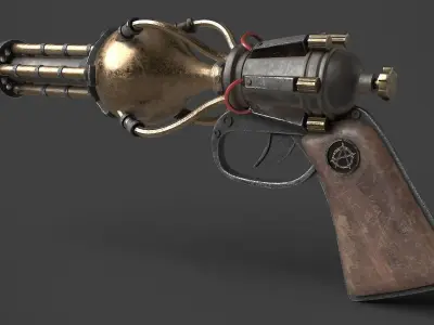 Steampunk Gun 01 Low-poly 3D model