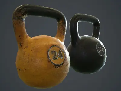 Kettlebell PBR Game Ready kettlebells Low-poly 3D model