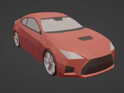 Low Poly Car Lexus RCF Low-poly 3D model