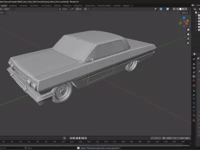 Chevrolet Impala 1963 Convertible 2-Door Close top 3D print model