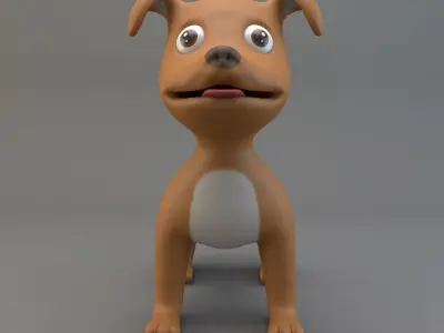 Cartoon Dog Low-poly 3D model