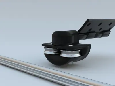 Bottom Roller hinge and track 3D model