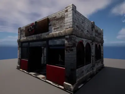 coffee shop Low-poly 3D model order