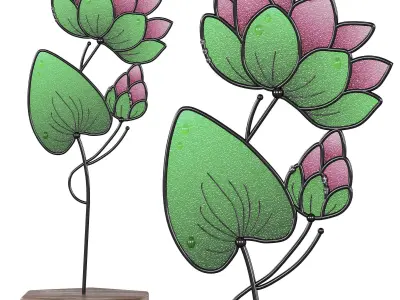 Glass flowers 3D model
