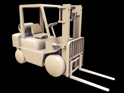 Forklift truck Low-poly 3D model