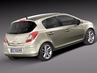 Opel Corsa 5 door 2012 3D model